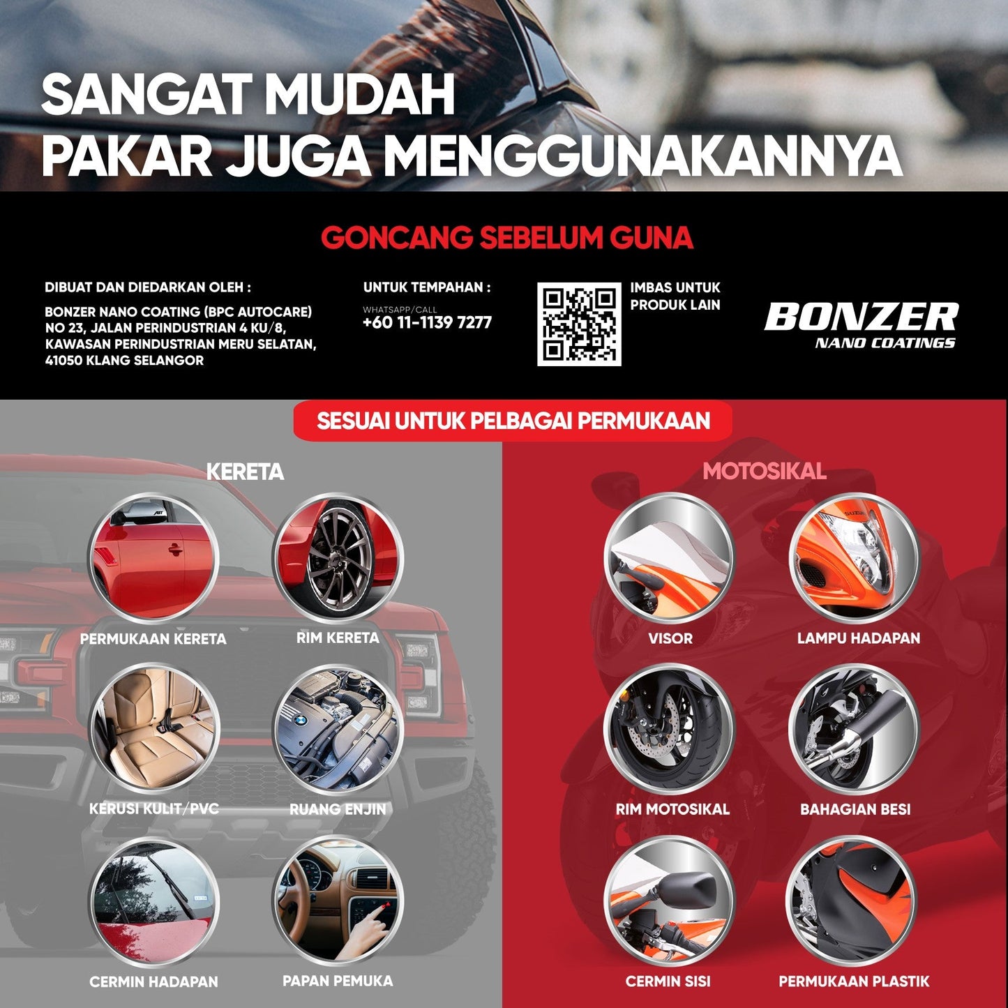 BONZER RED - 120ml - Bonzer Coating